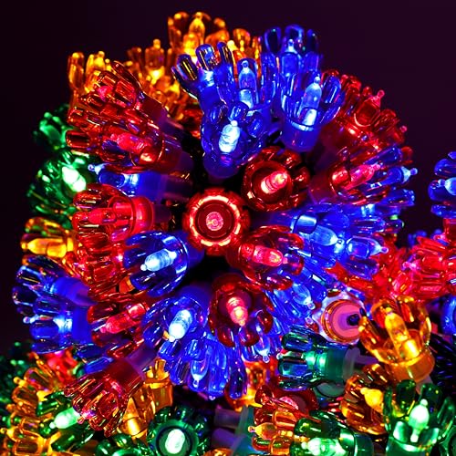 Christmas Concepts 300 30m (98ft) Retro Multi Coloured LED Petal Lights with 8 Function Controller Indoor/Outdoor Energy Efficient A++ - Christmas Lights