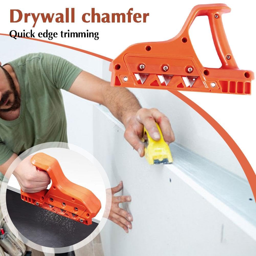 Gypsum Board Chamferer, Gypsum Board Hand Plane Drywall Edge Chamfer Woodworking Hand Tool, Plasterboard Edger Woodworking Edge Planer (45°+60°)