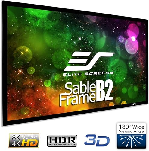 Miniatura 2 de Elite Screens Pantalla de proyector de marco fijo de 120" 169, 4K8K UHD CineWhite UHD-B, certificado ISF, compatible con USTCortoEstándar, SB120WH2