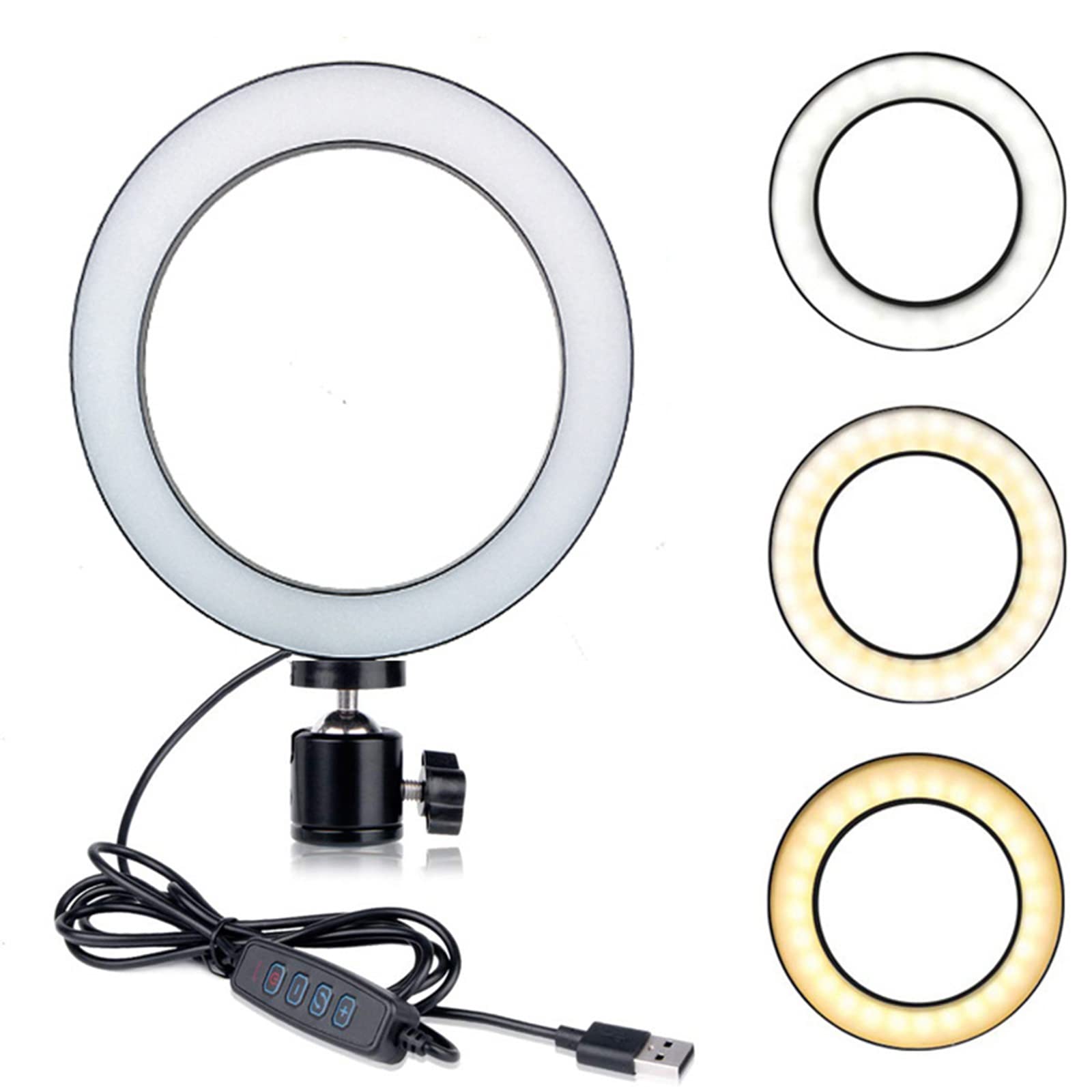 8-calowa lampa pierścieniowa ze statywem, lampa pierścieniowa LED do selfie ze stojakiem i uchwytem na telefon