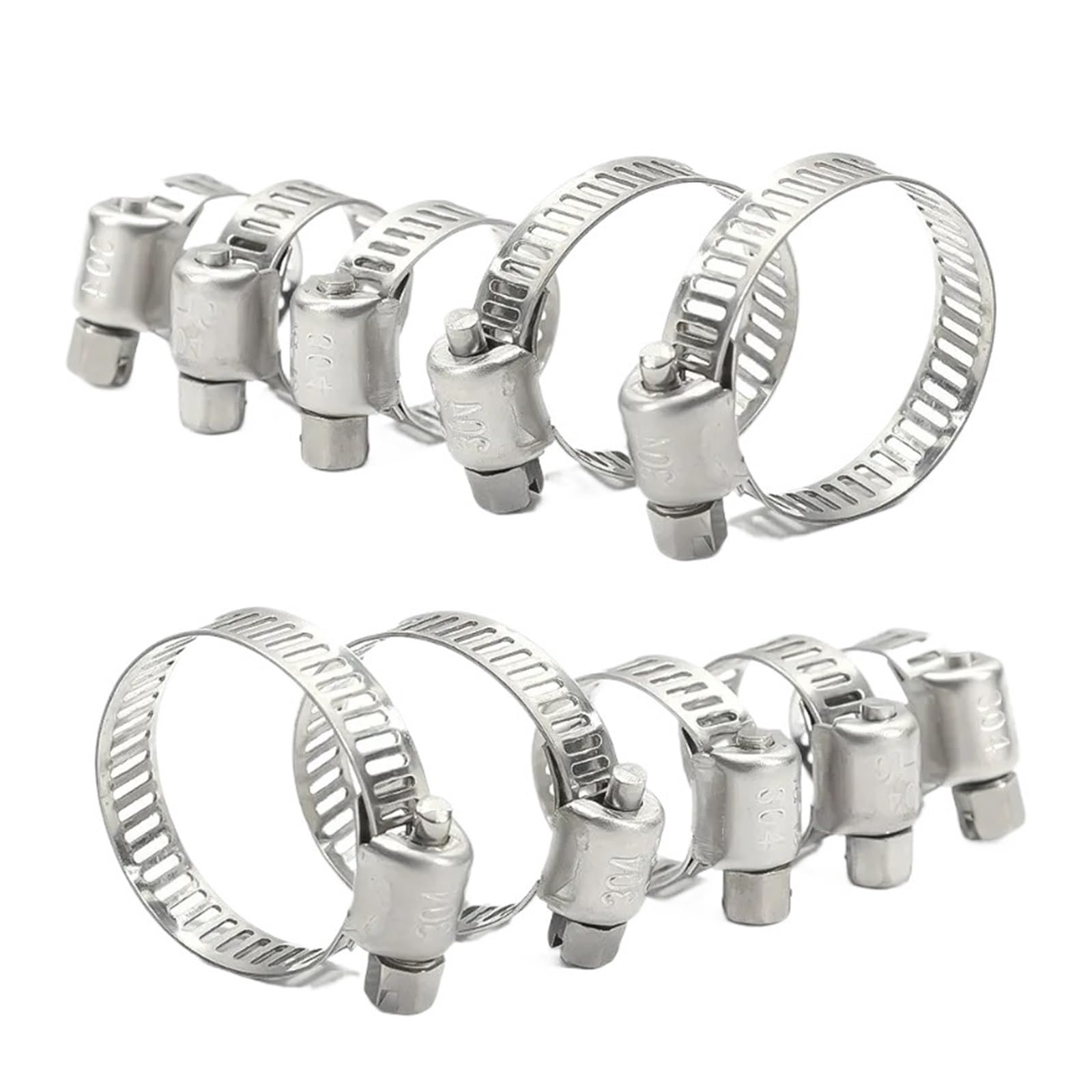 Klipsy do węża 1-50 x klipsy do węża zaciski do rur 6 mm-29 mm zestaw zacisków obręczy ze stali nierdzewnej (13-19 mm (50 szt.)