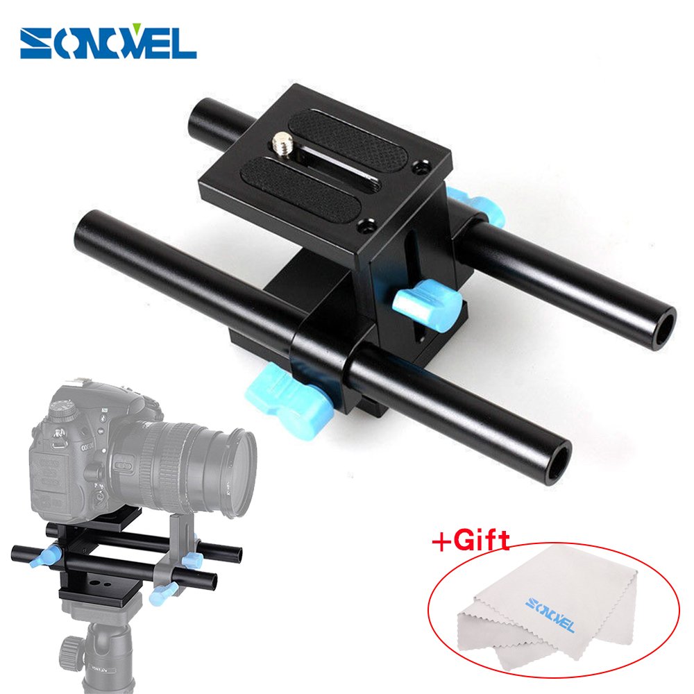 Universal 15mm Rail Rod Support System DSLR Camera Mount Baseplate Mount for Follow Canon DSLR Follow Focus Matte box Rig 5D2 5D 5D3 7D