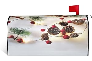 Christmas Garland with Lights Print Mailbox Cover