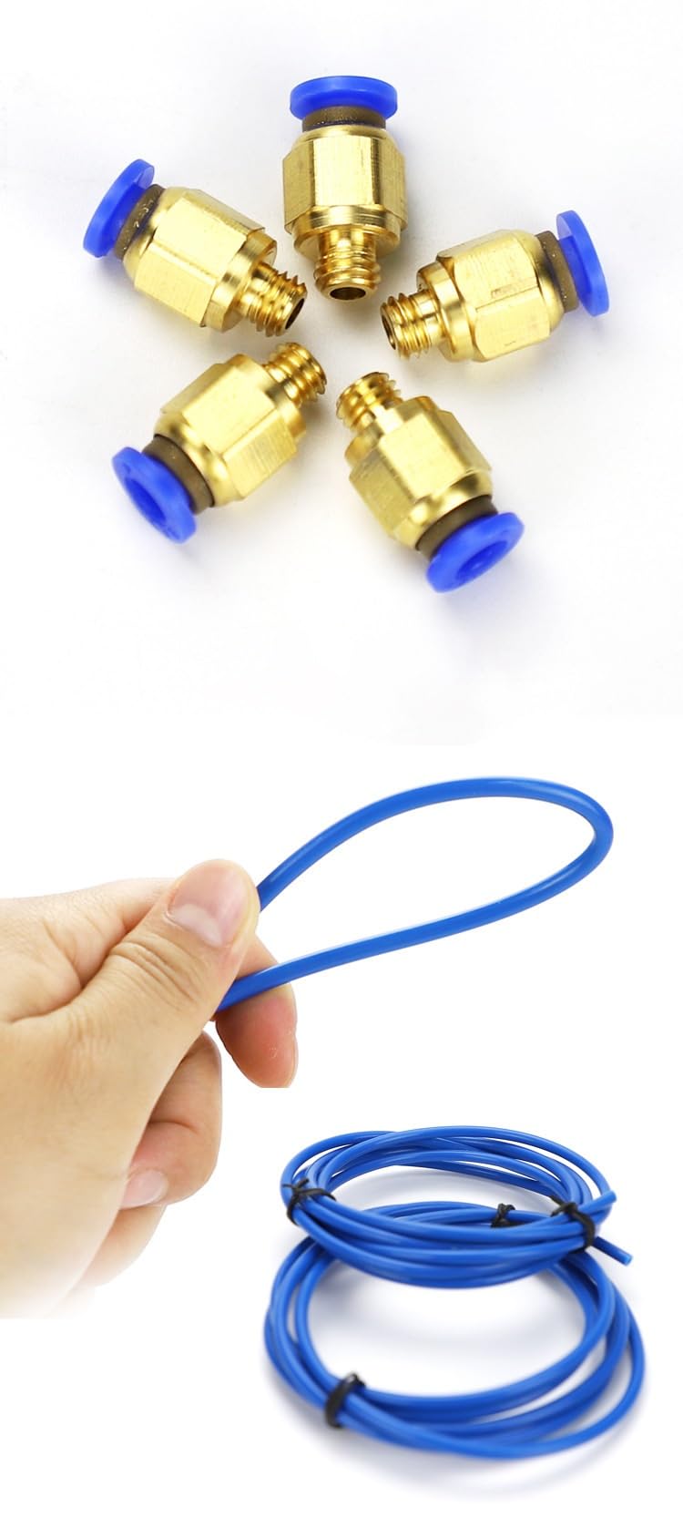 Kit Tubo PTFE 1M para impresora 3D, Tubo Teflón 1M Accesorios para Extrusor Filamento 1,75 mm (2-19 piezas)(19 pcs)