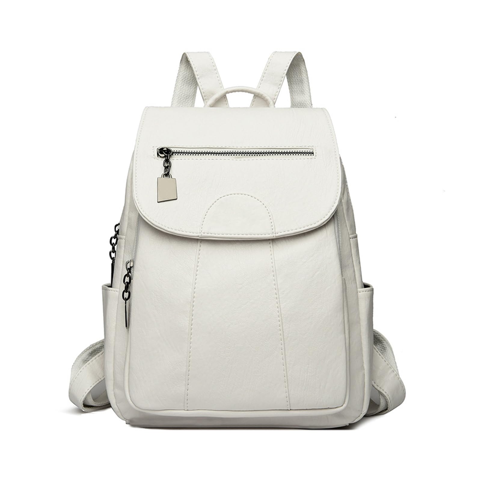 BUKESIYI Mujer Bolsos Mochila Niña Vestir Antirobo Pequeña Casual PU Cuero Piel Bandolera Portatil ES78579 Piszkosfehér