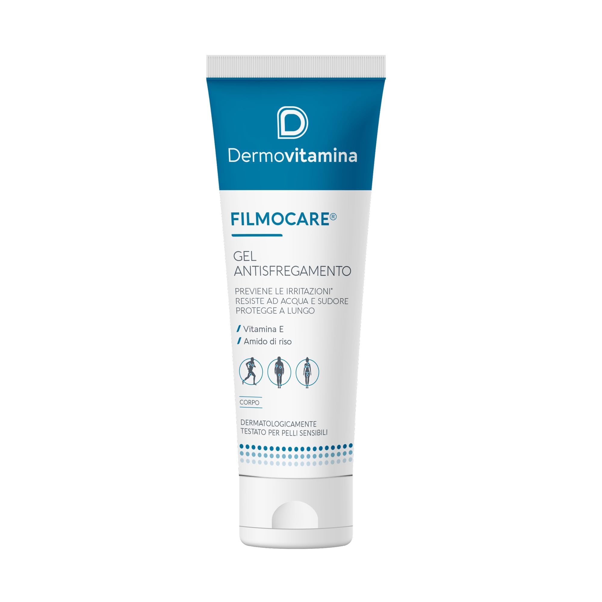 Dermovitamina Filmocare Gel Antisfregamento 100ml - Per Irritazioni da Sfregamento Cosce - Protezione Lunga Durata - Resistente all'Acqua e Sudore - Indicato Per Gli Sportivi - Nuova Formula
