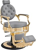 Vista 12 de Dir Silla de peluquería hidráulica resistente con marco dorado Princeton