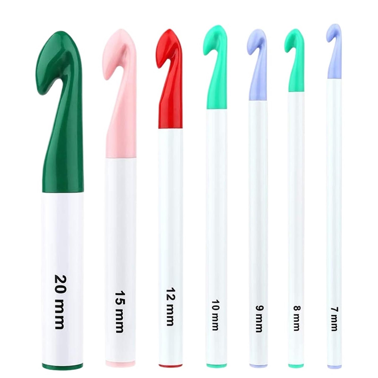 L6NqIAG Crochet Kit 7pcs Huge Crochet Hook Set 20mm-7mm Needles for Crocheting Knitting DIY Craft Yarn Weaving Tools