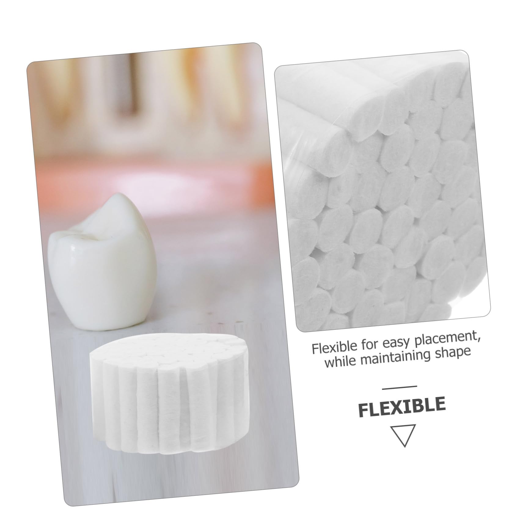 Rouleaux de Coton Buccal 5 Pièces en Coton Blanc pour Soins Dentaires | Haute Absorption, Usage pour Nettoyage des Dents, Format Compact, Adapté aux Soins Buccaux