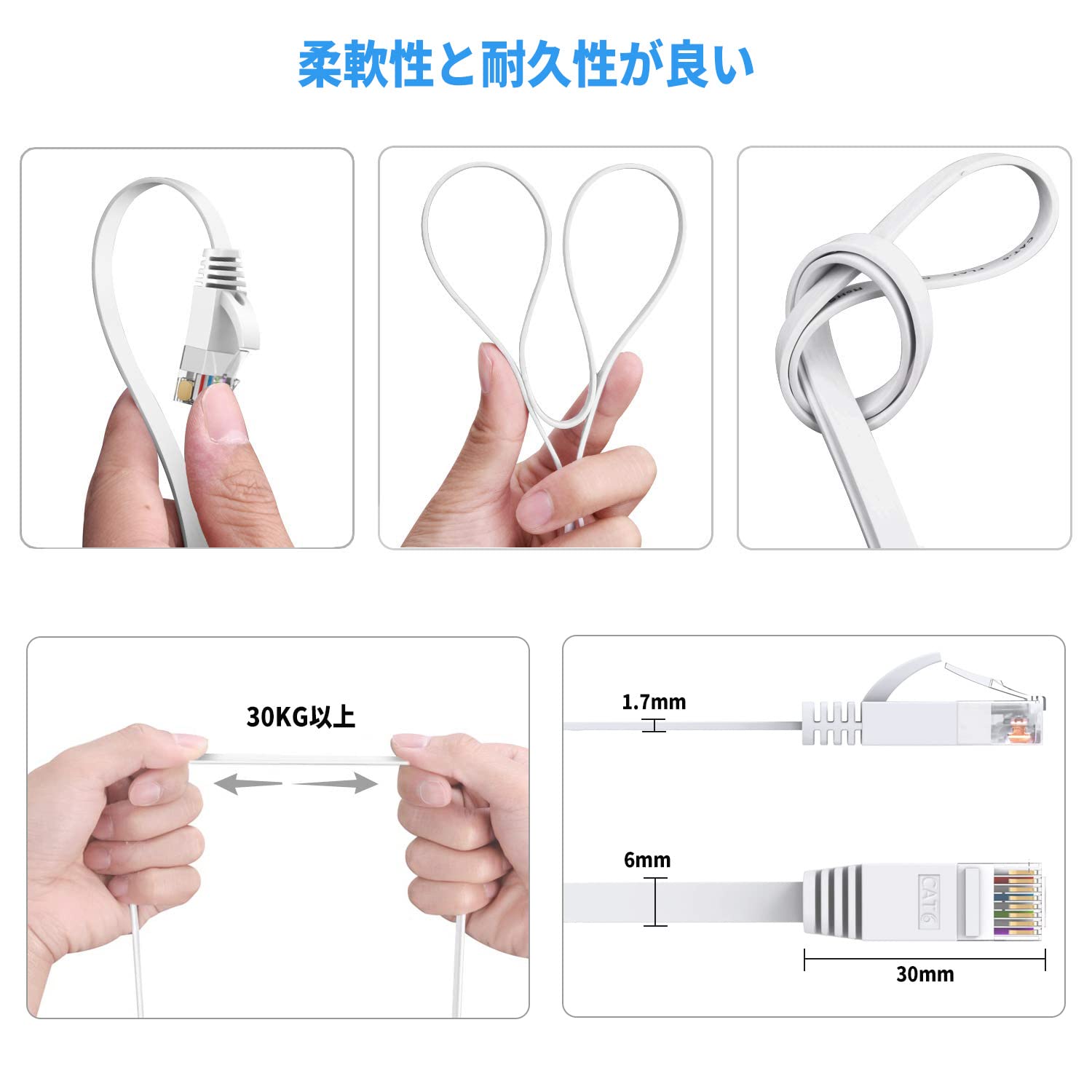Amazon.co.jp: COOSEED フラットケーブル LANケーブル 20m UTP Cat6