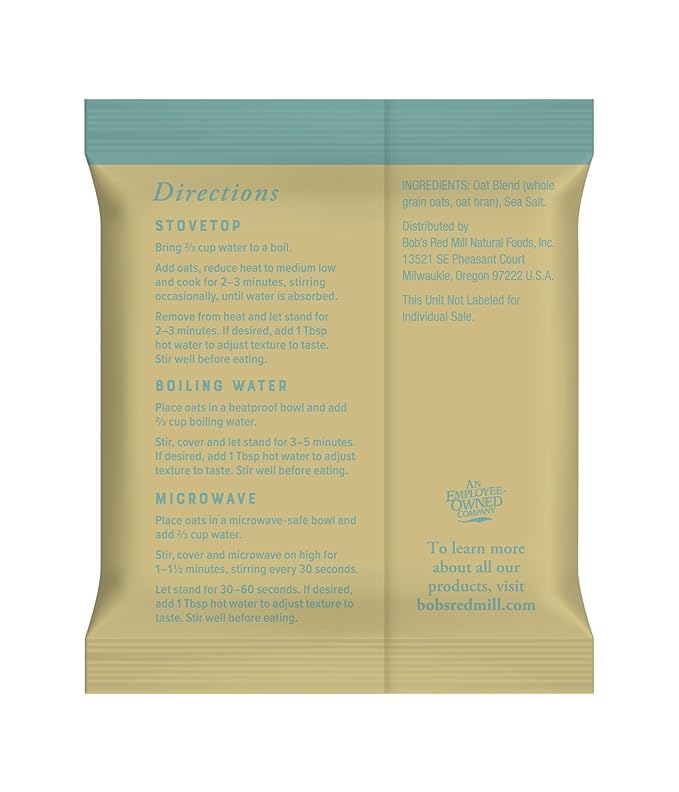 Avena Instantánea Bob's Red Mill, Clásica, 24 Sobres, Sin Gluten, Grano Entero miniatura 7