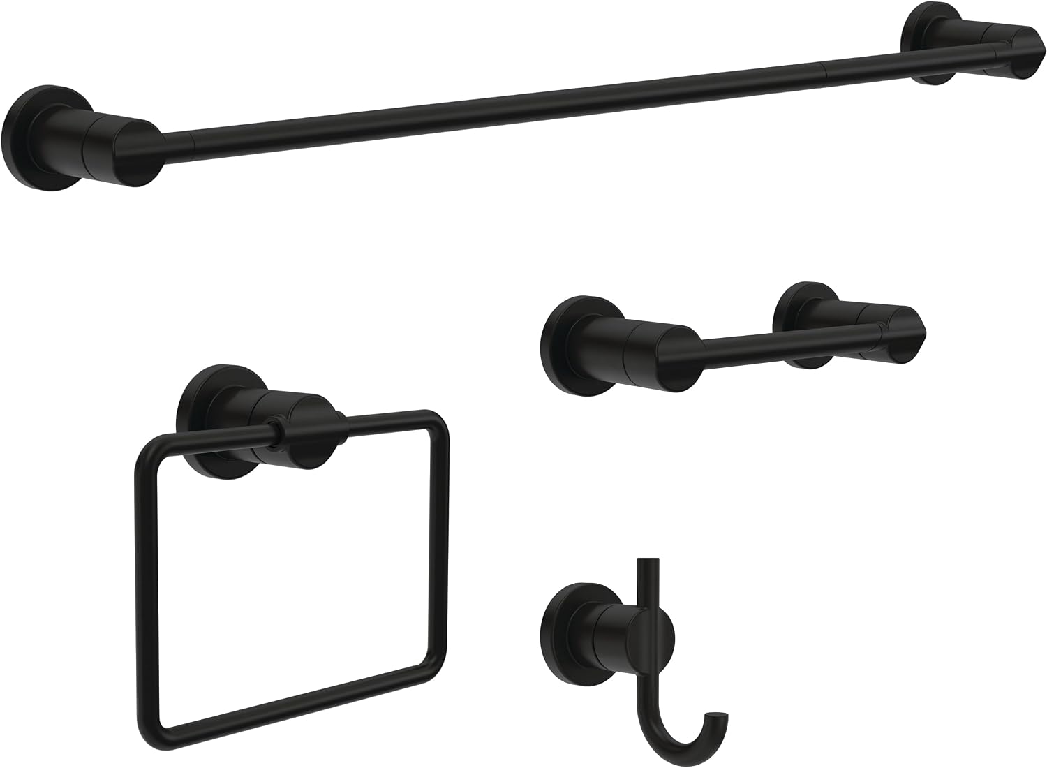 Delta Nicoli Matte Black Bathroom Accessory Set with Toilet Flush Handle