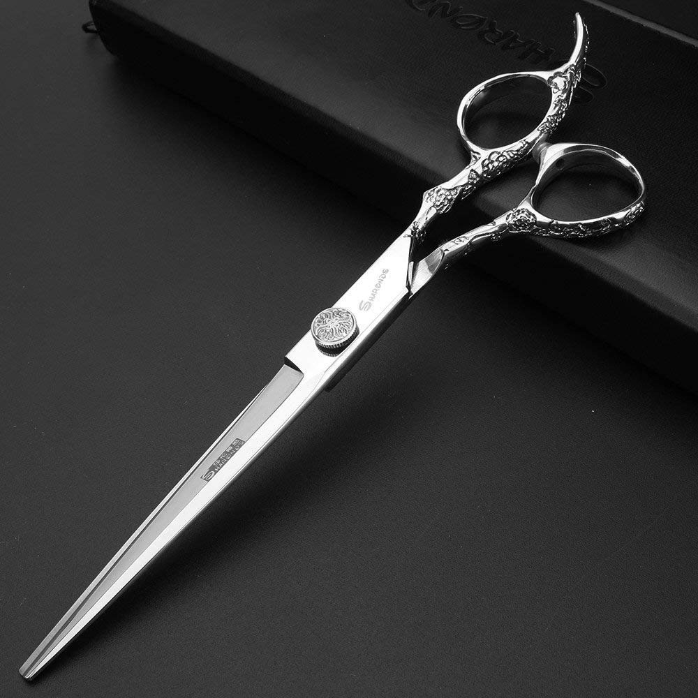 7-Zoll professionelle Friseurschere, Friseur Rose Muster, Friseur Schere, Styling Werkzeuge, japanische Edelstahl Haarschneider(7-Zoll-Schneideschere-E)