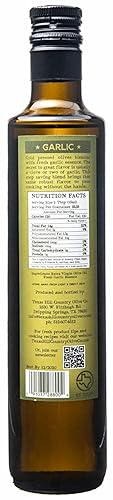 Miniatura 8 de Texas Hill Country Olive Co Aceite de Oliva con Infusión de Ajo - Aceite de Oliva Virgen Extra Gourmet Prensado en Frío - Ideal para Aderezar,