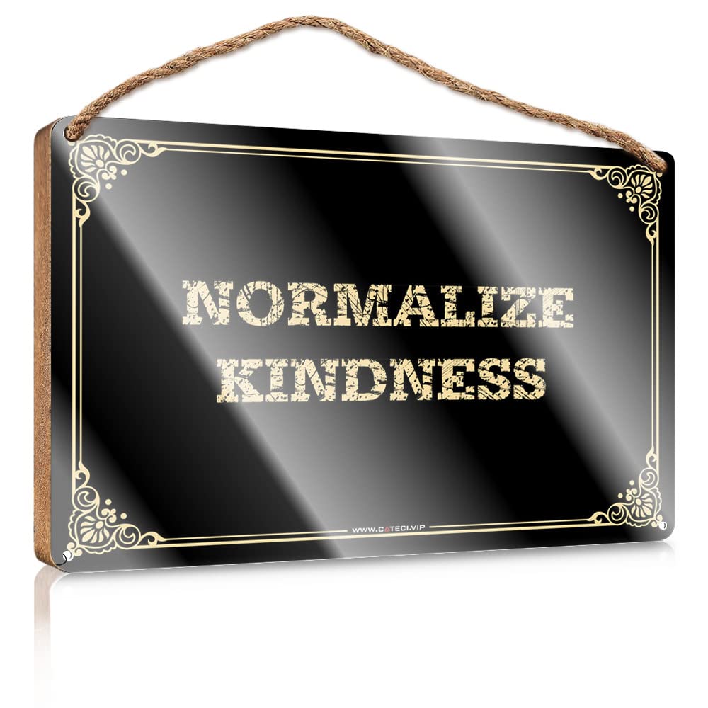 MAHQPZXSF Signs For Home Decor Normalize Kindness Wooden Sign Home Decor Clearance Farmhouse Outdoor Wall Decor(15X28CM)