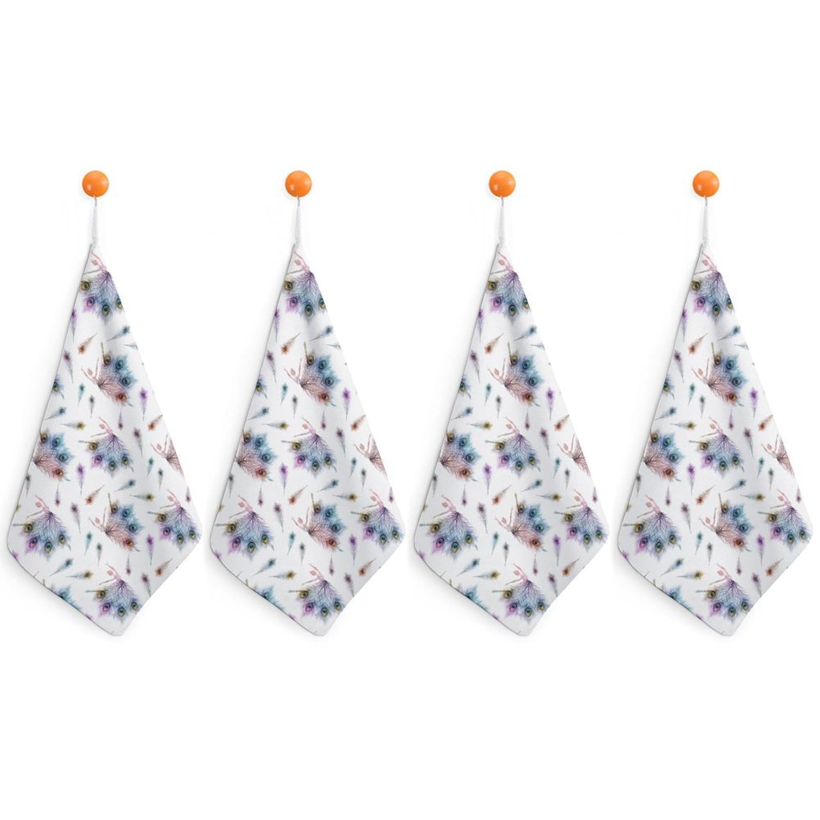 TXFBTRFSA Dancing Baller with Peacock Feathers Hand Towels with Hanging Loop Kitchen Towel Handkerchiefs Cleaning Cloths