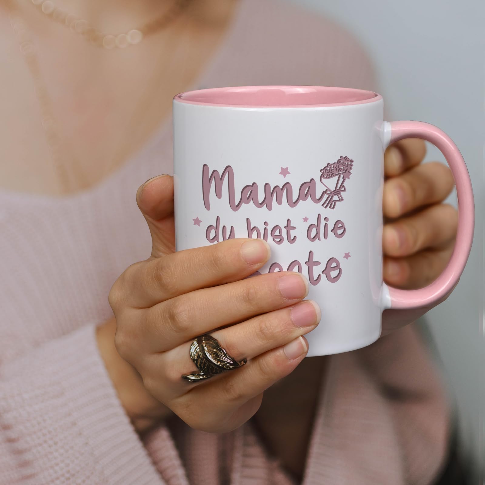 Jungle Mug Tazza Per Mamma Con Scritta Francese 'Du Bist Die Beste Mama' – Tazza Da Caffè Regalo Per La Festa Della Mamma, Compleanno, Elegante E Lavabile In Lavastoviglie