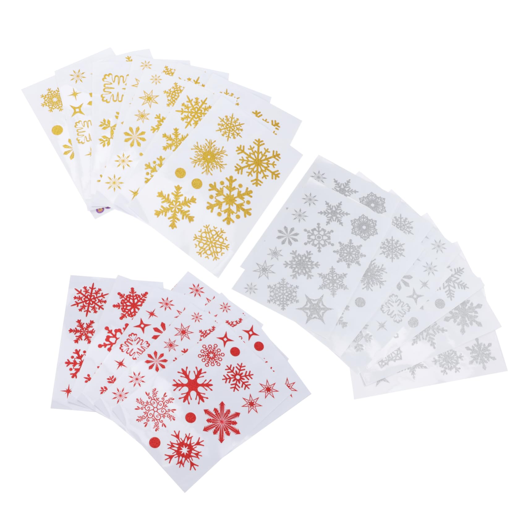 GLEAVI 27stücke Schneeflocken Fensteraufkleber Glitzer Statische Aufkleber Weihnachtsaufkleber für Fensterdekoration Weihnachtsschmuck ohne Kleberückstände