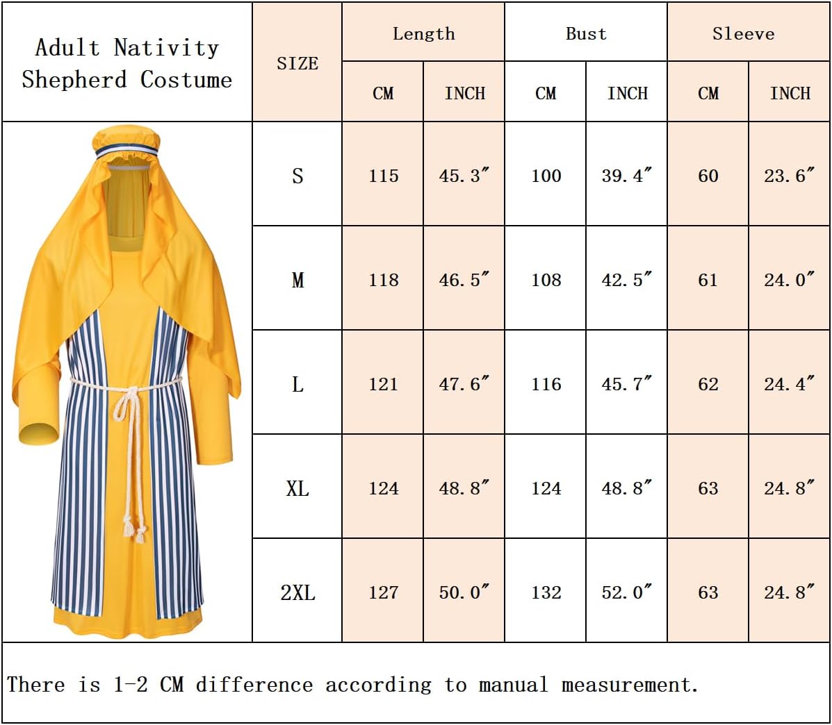 TOKYO REVENGERS Adult Shepherd Costume Nativity Costume Joseph Costume Men Halloween Cosplay Costume Accessories Set - Image 5