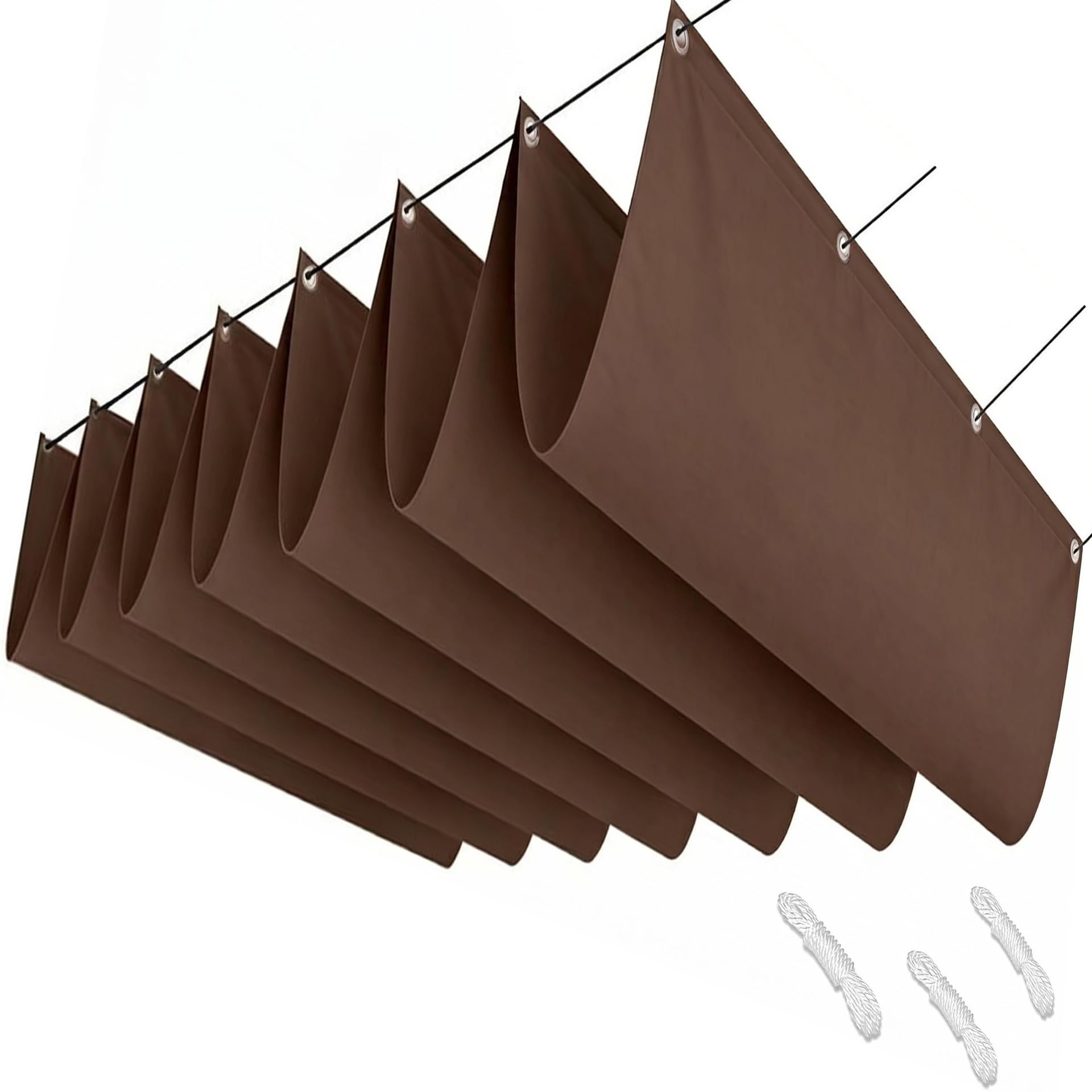 Voile d'ombrage anti UV et imperméable avec cordes fixes