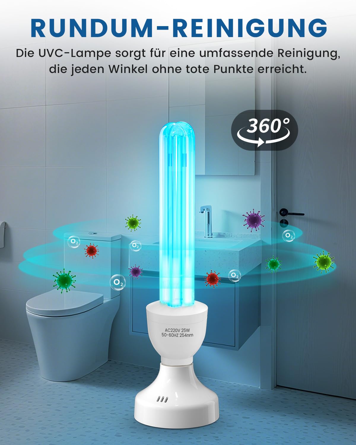 BrightArk lamp Desinfectie met Afstandsbediening Timer 25W