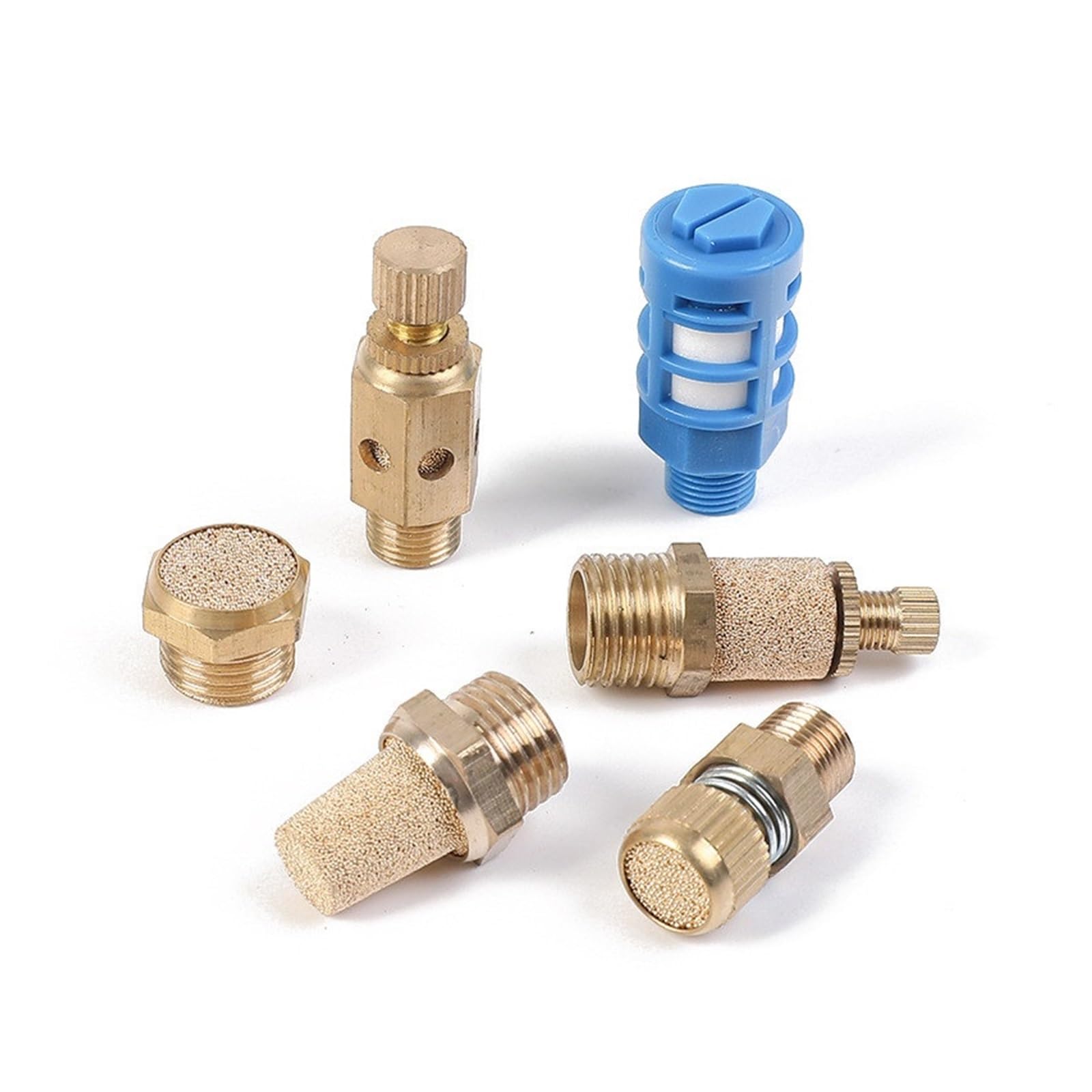 Außengewinde-Luftauslass-Schalldämpfer Pneumatischer Luftschalldämpfer BSLM Pneumatischer Schalldämpfer for Magnetventil PSLL(Adjustable SLL,1 inch)