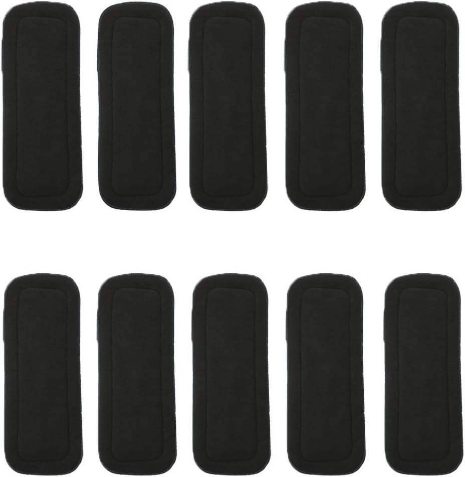 OHBABYKA 4-Layer Baby Bamboo Reusable Liners for Cloth Nappies 10pieces, Super Water Absorbent Insert