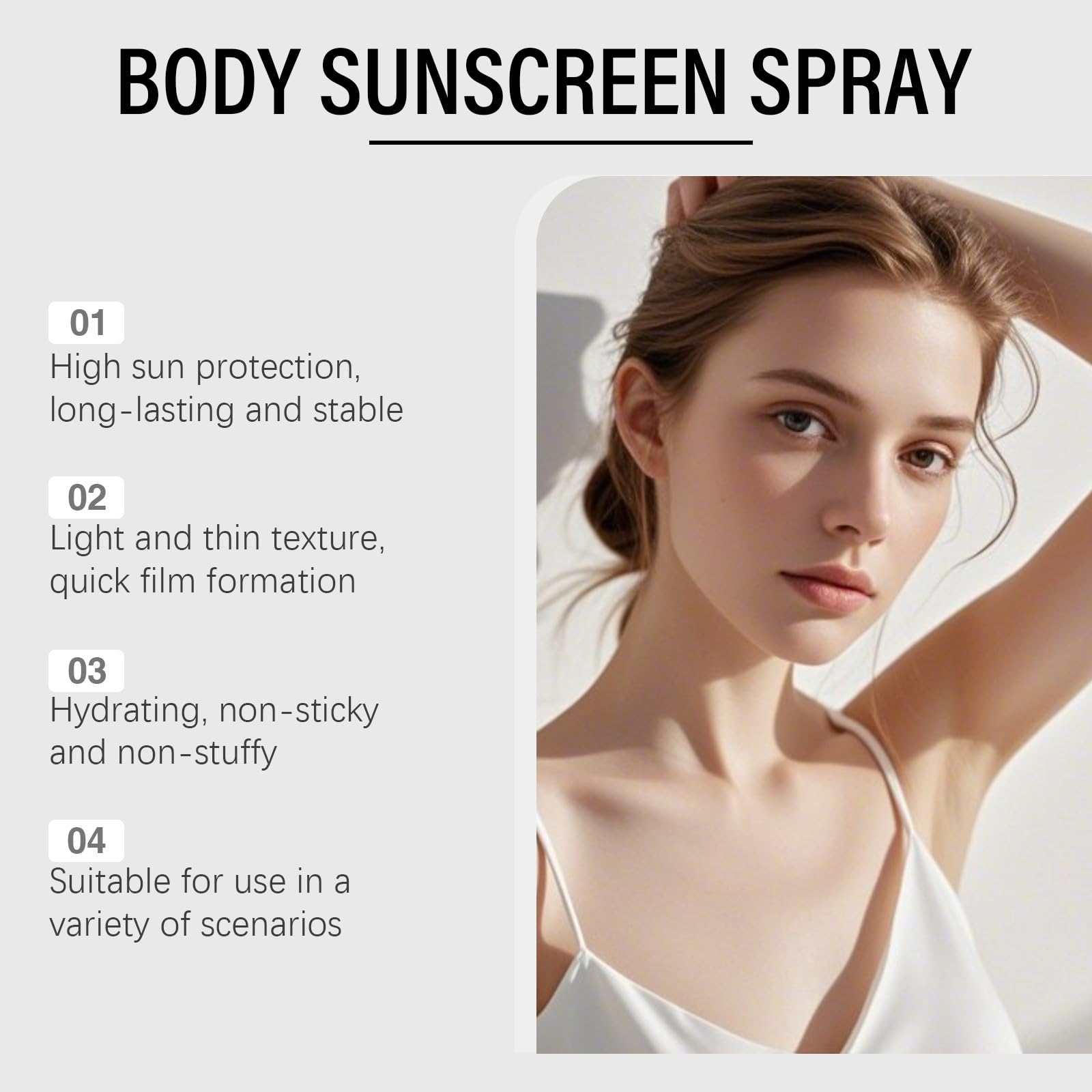 Outdoor Duo Schütz Sonnenspray mit SPF 50++Stark UV-Strahlen Abwehr, Wasserdichte Leichte Sprühformel für Sport und Reisen, Schutz vor Sonnenbrand & Pigmentflecken 100ml (3 PCS)