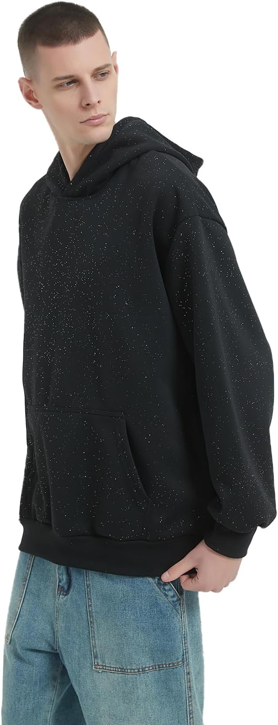 GURUNVANI Glitter Hooded Sweatshirt Unisex Sparkle Pullover Hoodies Mens Club Party Wear - Image 2