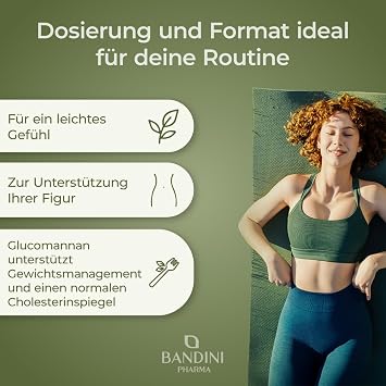 Bandini® Glucomannan aus der Konjak Wurzel - 4200 mg pro Tagesdosis - 240 Kapseln - Optimiert mit Bakterienkulturen Chrom Vitamin B3 und Inulin - Hochdosiertes Supplement - Vegan Mit Chrom Vitamin B3 und Inulin - Glucomannan aus Pflanzenfasern der Konjakwurzel - Hochdosiertes Nahrungsergänzungsmittel