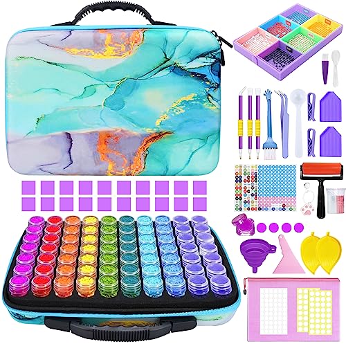 YUTUY Contenedores de almacenamiento de pintura de diamante,Diamond Painting Kit Completo,70 ranuras para pintura de diamantes,para Diamantes,Joyas,Manicura de Uñas