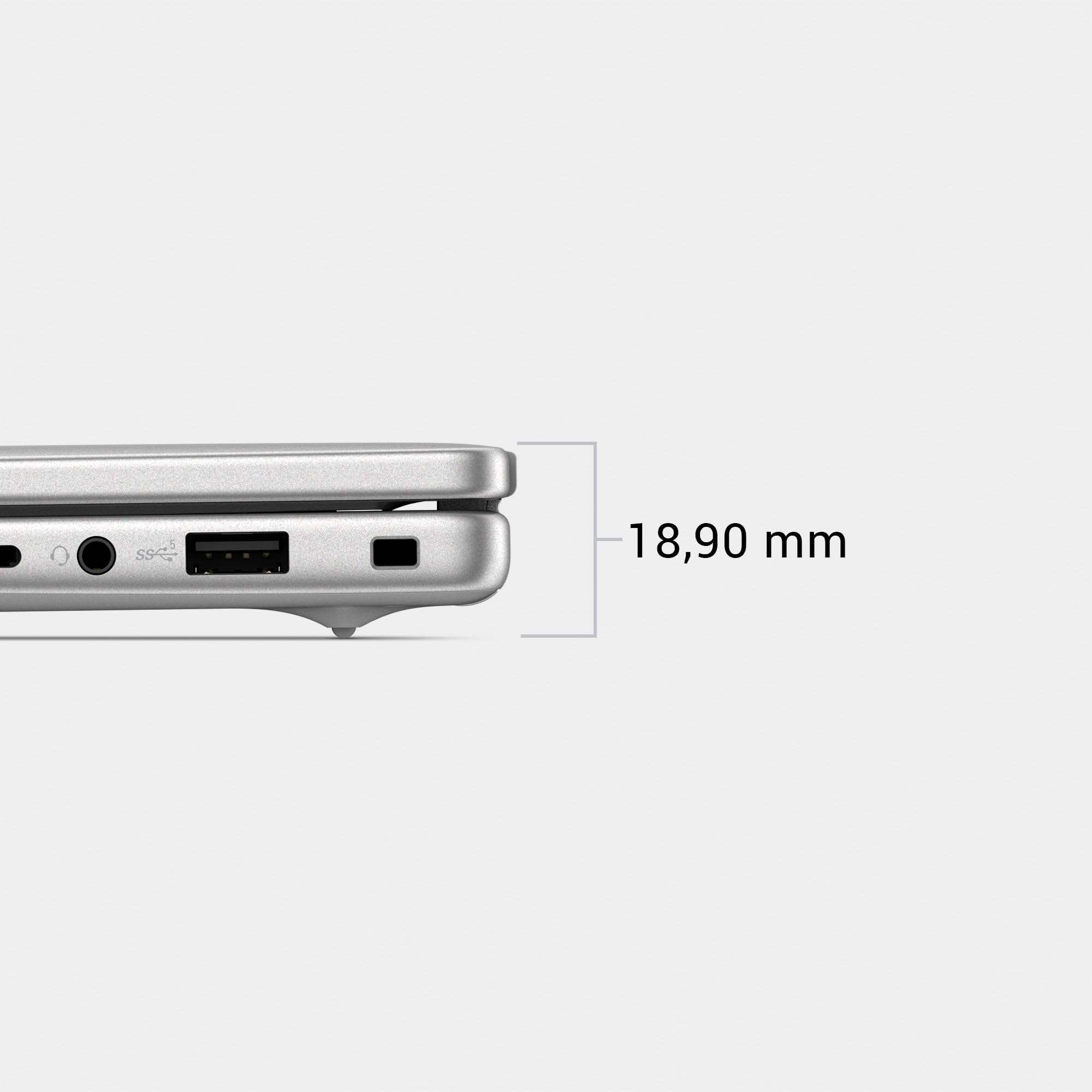 Dell 14 Laptop DC14250 14,0" 2K Display Intel Core 5 120U 16GB RAM 512GB SSD Windows 11 Home Fingerabdrucksensor QWERTZ-Backlit-Keyboard Silber