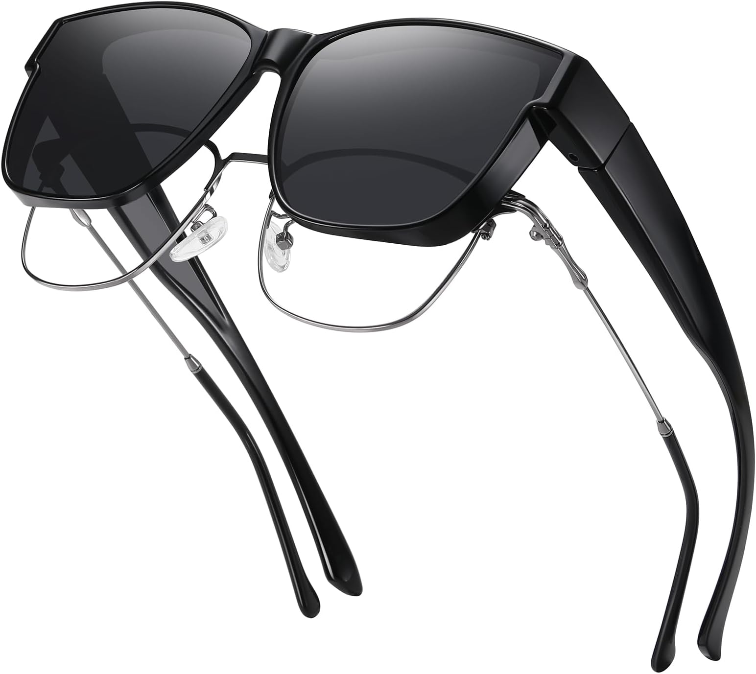 Polarized Sunglasses Fit Over Glasses for Men Women, Oversized Square Sun Glasses UV400 Protection Shades