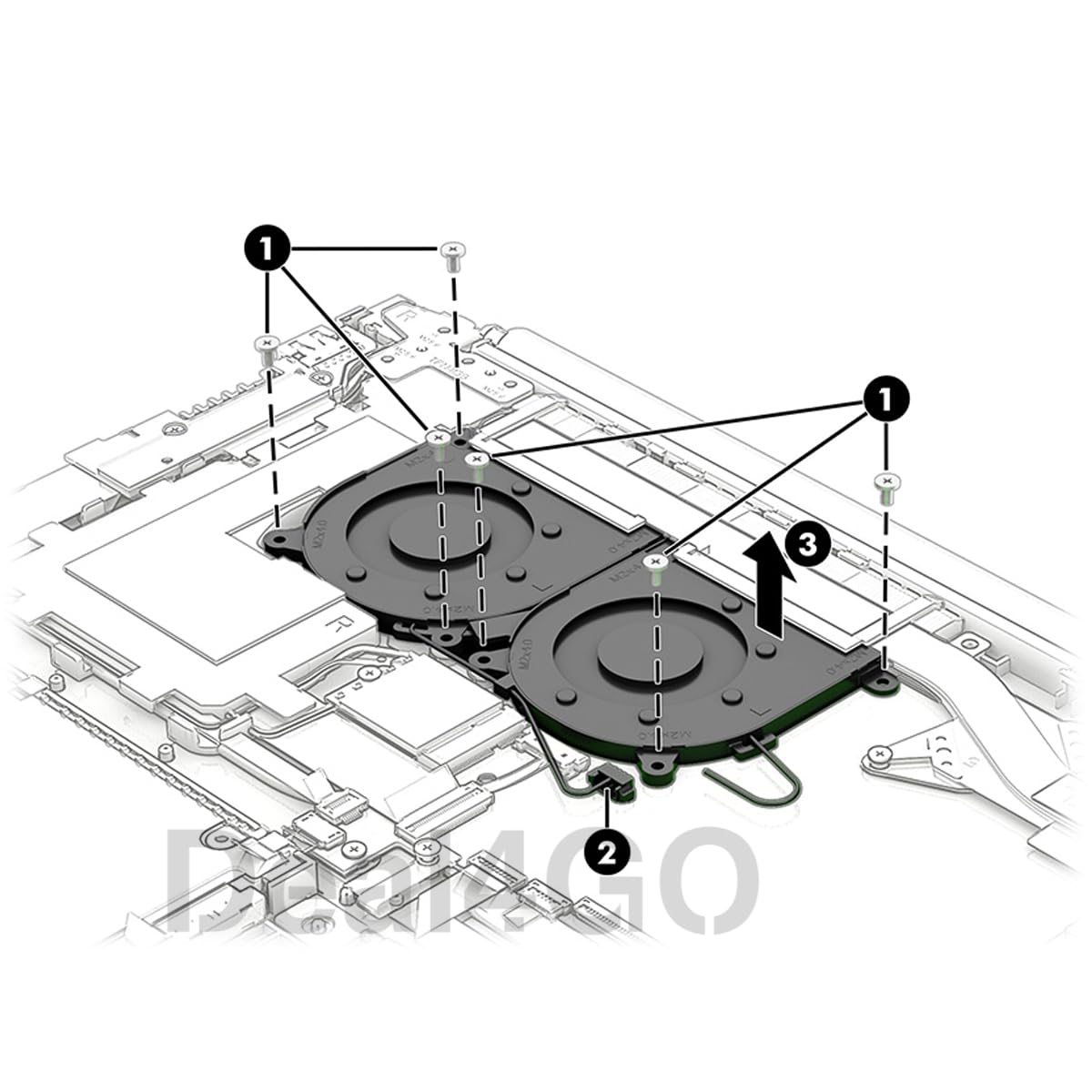 Deal4GO Kit ventola di raffreddamento grafica CPU GPU M50438-001 ricambio per HP ProBook 470 G10 G9 G8, 17-CN 17s-CU 17s-CR con GPU GeForce MX