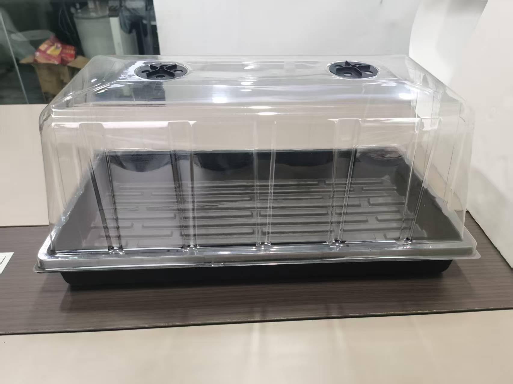 1020 Pflanzschale mit hoher 18,5 cm Kuppel, 5er-Pack, extra große Samen-Starterschale mit Feuchtigkeitskuppeln, robuste 1020 Tabletts und Wohnungen mit Deckel, Samenkeimung, Mini-Gewächshaus, kein