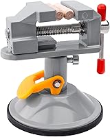 Vista 5 de Mesee Mini tornillo de prensa de taladro con ventosa, tornillo de tallado ajustable con rotación de 360 grados, abrazadera de nogal giratoria, banco