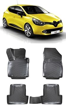 Generic All Weather Floor Mats Compatible with Renault Clio 4 2012-2019 Floor Mats Liner Waterproof 4D Molded Black 4Pcs