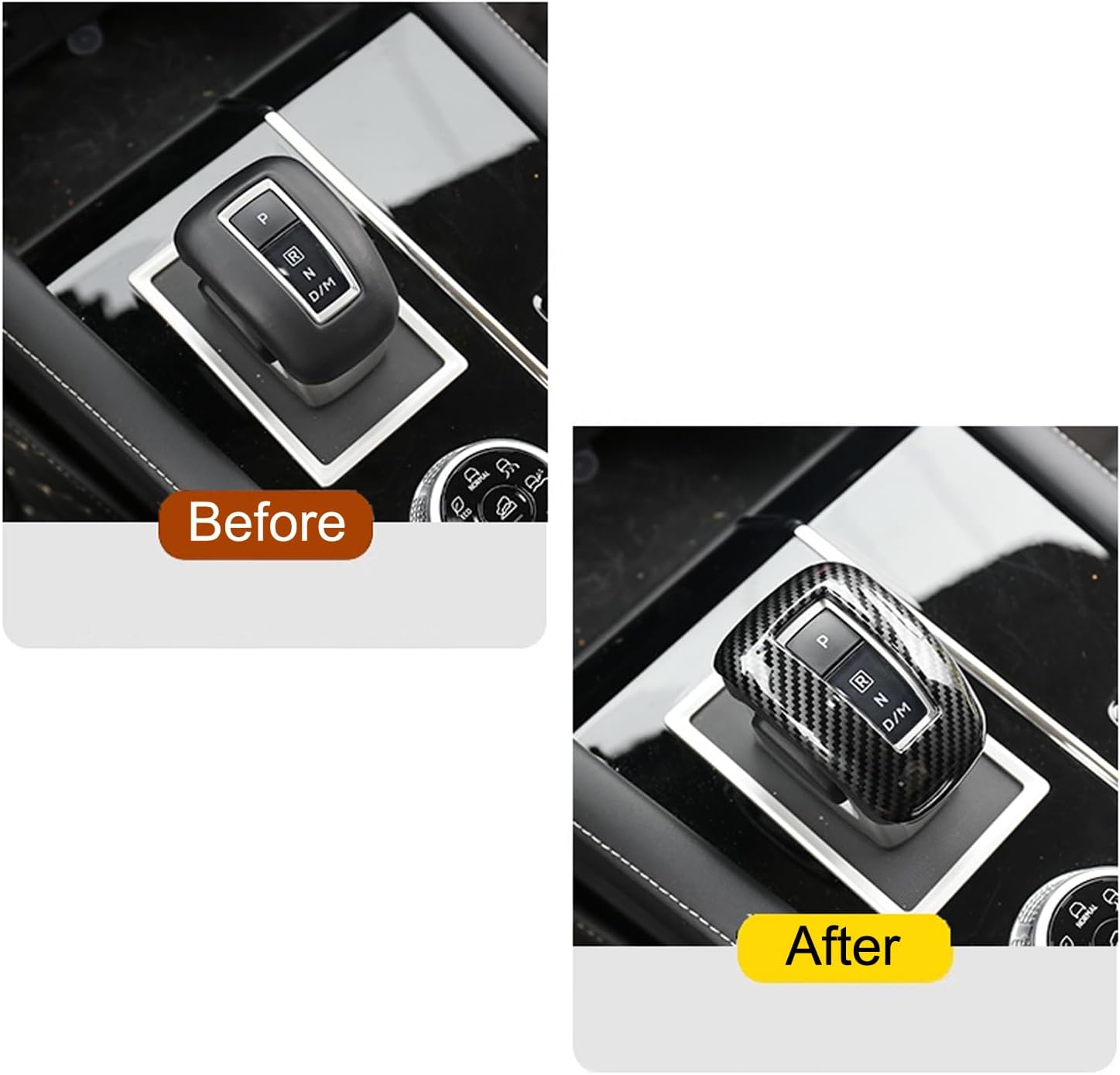 CTH for Mitsubishi Outlander 2022-2026 Center Gear Shift Knob Decorative Cover Car Accessories 1pc (Carbon Fiber Black)