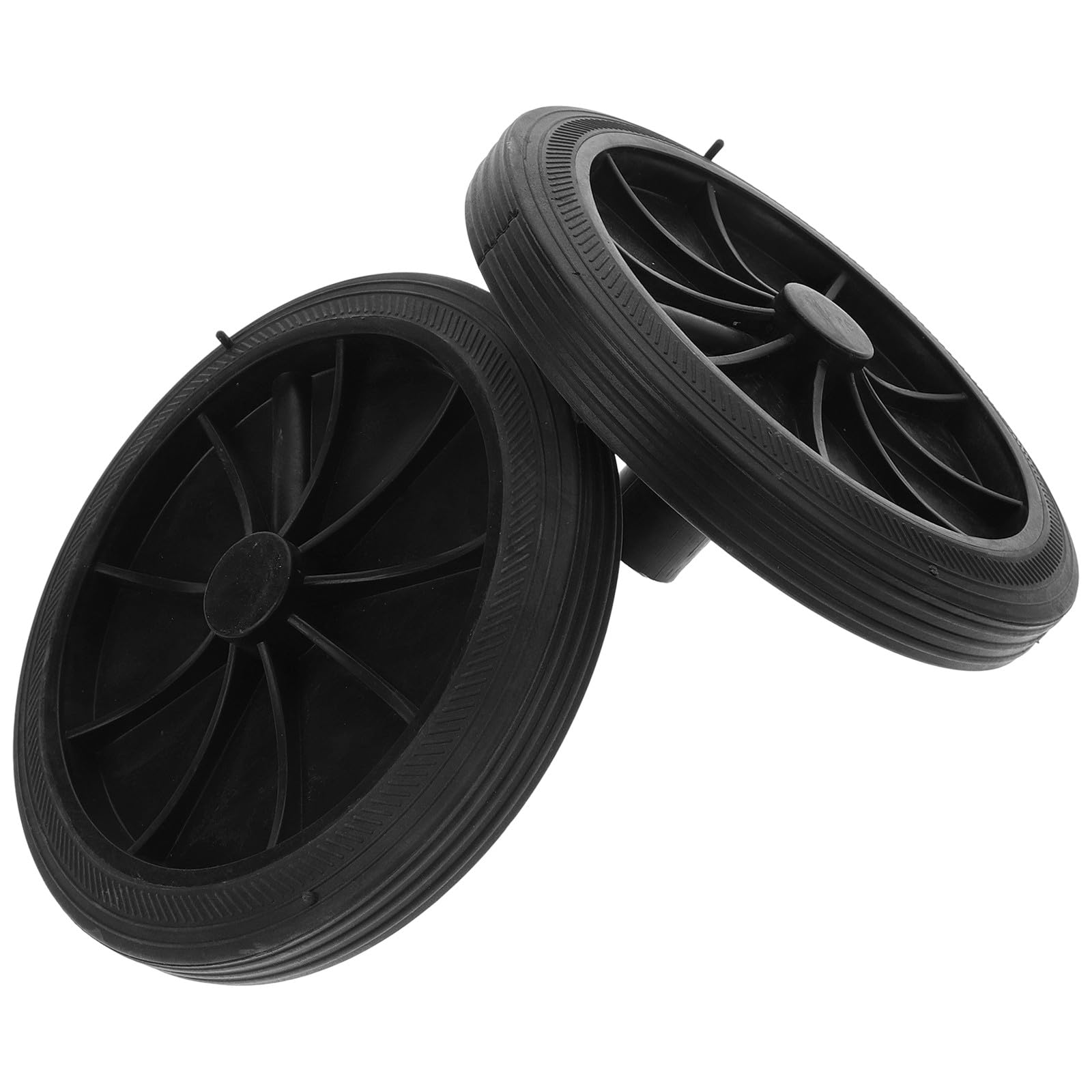 Ruote di Ricambio in Plastica Nera 2 Pezzi per Bidone della Spazzatura Copertura Asse Diametro Foro 2,3cm, Adatte per Carrello Esterno e Pattumiera