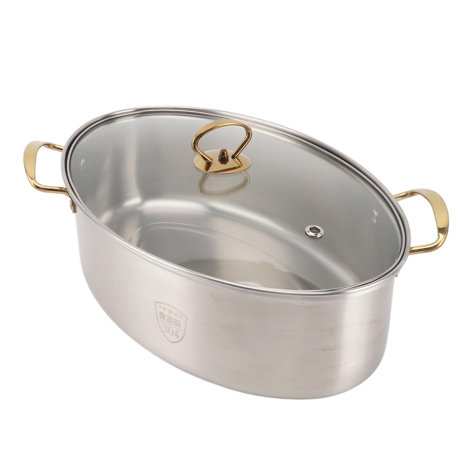 Pentola per pesce in acciaio inossidabile 304 con griglia, padella in ceramica – Pentole ispessite a strato singolo per cuocere a vapore pesce, frutti di mare, verdure