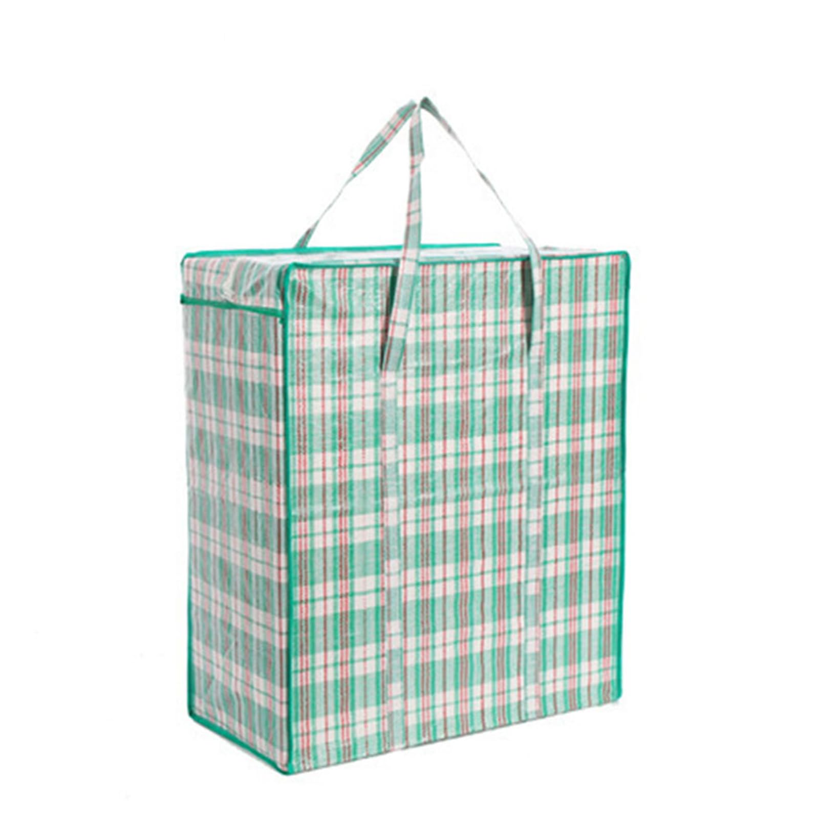 Home Quilt Storage Bag Thickened Plaids Packing Bag Laundry Bags with Zip & Handles for Travel Packing Storage Moving Portable Laundry Bags