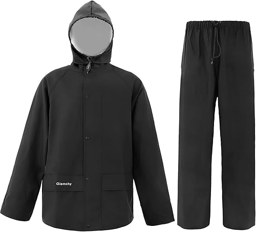 Rain Suit For Men & Women Waterproof Heavy Duty Rain Gear Outdoor Work Fishing Jacket & Trouser Breathable Raincoats