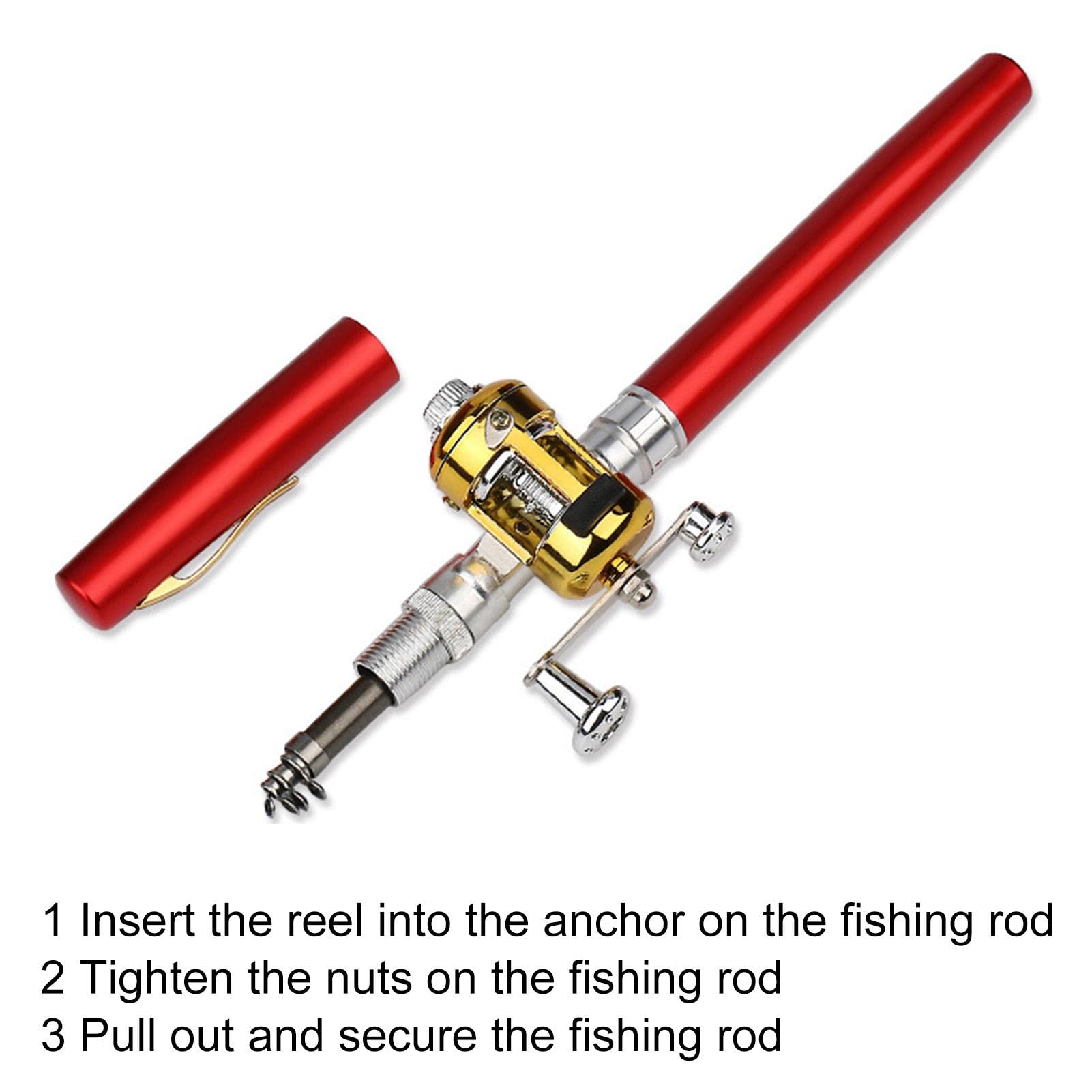 Amazon | ペン型ロッド スピニングリール 釣りロッド 魚竿 アルミ合金 