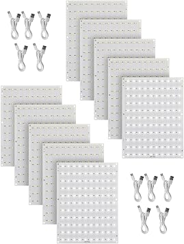 CMYK LED Backlight Board FAZ007 for BambuLab P1/X1/A1/P2S Series 3D Printer,Makerworld 3D Printer Accessories Replacement PCB Lithophane Panel with Connection Cable, DIY 3D Printing Projects10 Packs