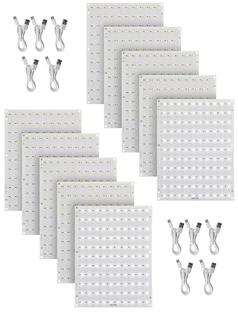 CMYK LED Backlight Board for Bambu Lab P1/X1/A1 Series 3D Printer, 3D Printer Accessories Replacement PCB Lithograph Panel with Connection Cable, DIY 3D Printing Project 10 Pack