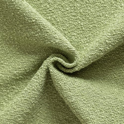 Image of Foindtower Pack of 2, Decorative Textured Boucle Throw Pillow Covers Accent Solid Pillow Cases Cozy Soft Couch Cushion Case for Chair Sofa Bedroom Living Room Home Decor 22x22 Inch Lime Green