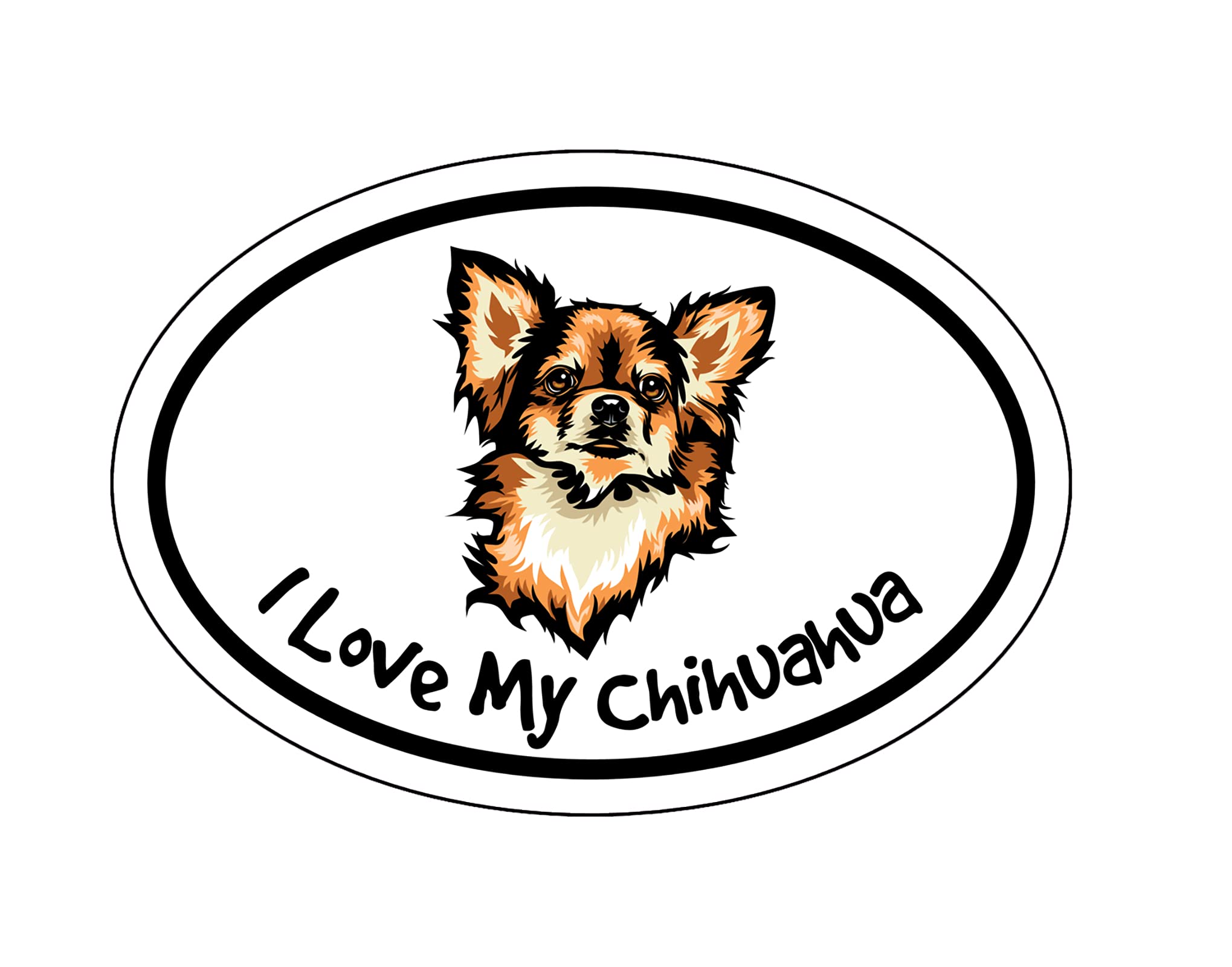 Calcomanía de vinilo I Love My Chihuahua para coches y ordenadores portátiles de WickedGoodz