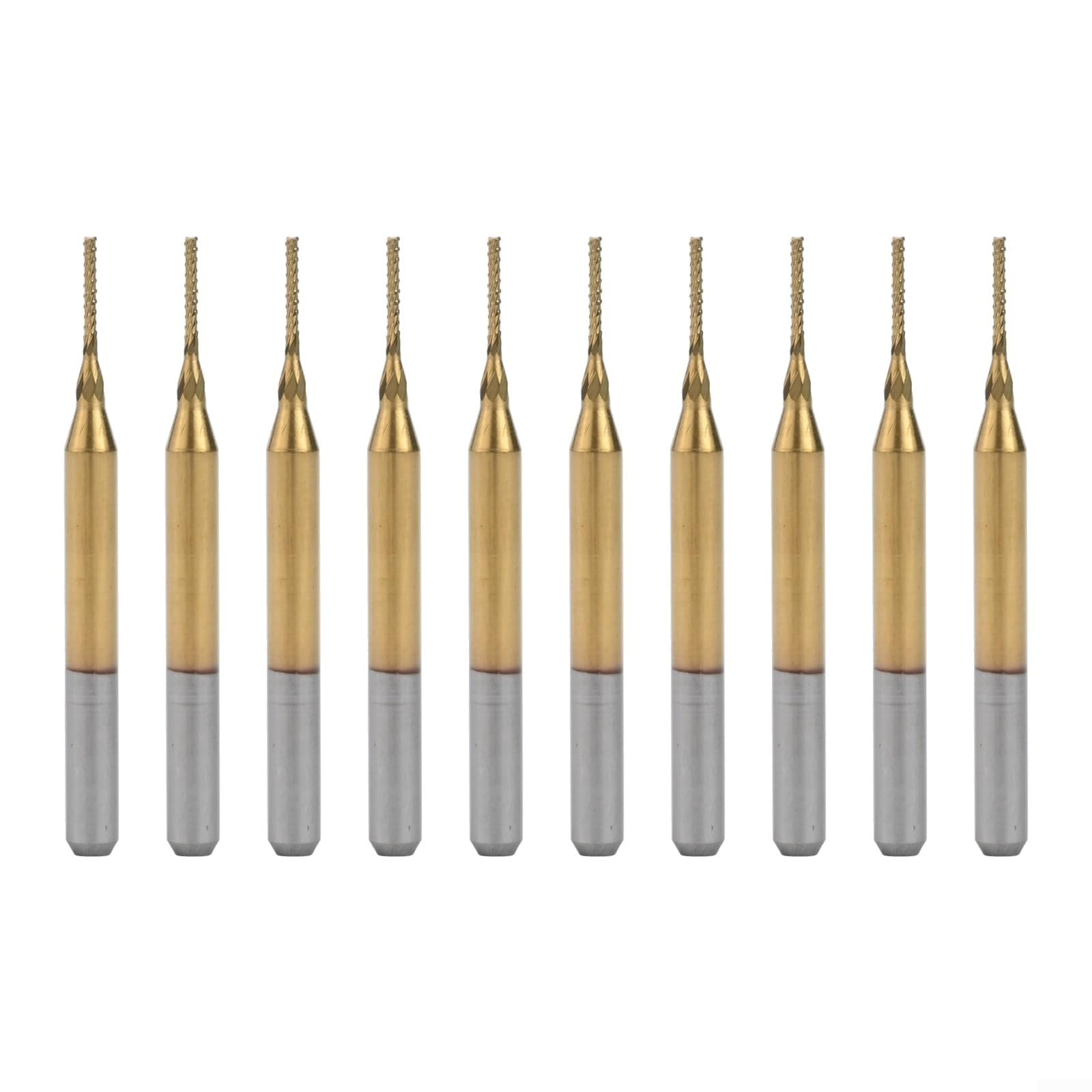10 punte da incisione in carburo da 0,8 mm con gambo da 1/8", rivestite per fresa CNC per PCB, metallo, legno, plastica, di grado industriale