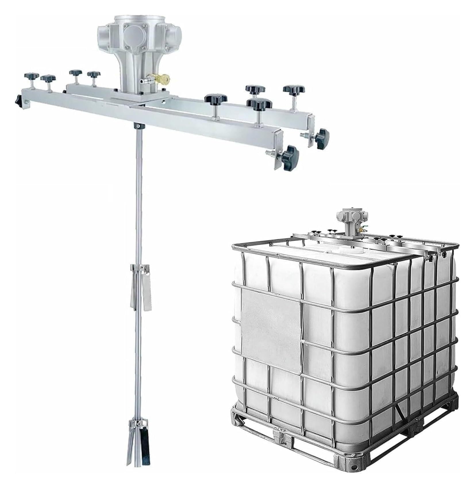 SBCGFY Adjustable Paint Mixer For 250 Gallons, Ibc Air Agitator With 250Mm Stirring Blade, 1000L Folding Propeller Mixing Machine For Efficient Paint Blending
