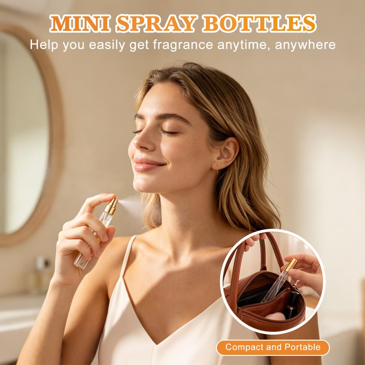 DOITOOL Mini Glass Spray Bottle 50 Pack 10ml Perfume Bottles Empty Fine Mist Refillable Mini Perfume Spray Bottle, Clear Perfume Atomizer, Portable Travel Spray Bottle, Small Empty Sample Containers